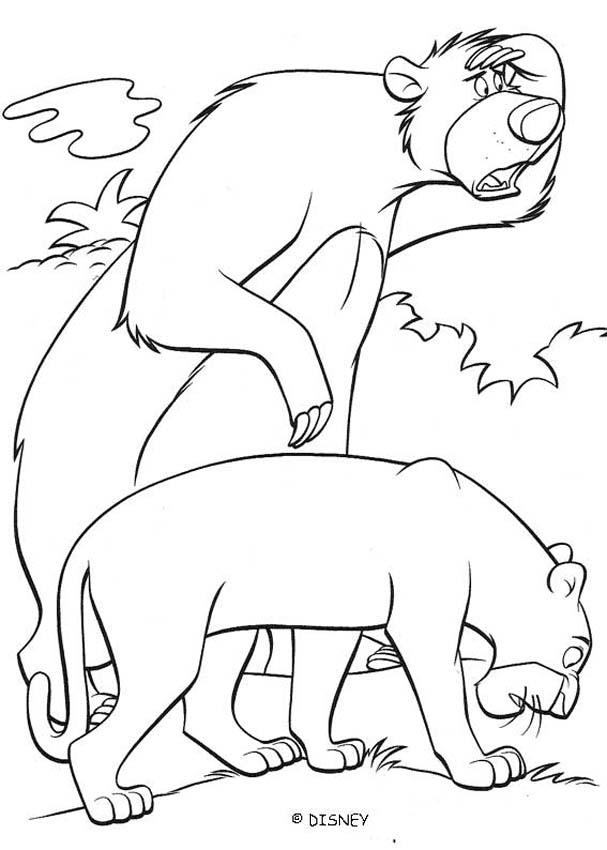 Baloo And Bagheera The Black Panther Coloring Pages 607x850 Baloo And Bagheera The Black Panther Coloring Pages
