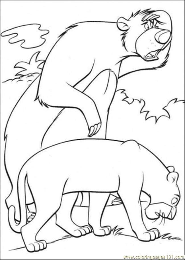 Baloo And Bagheera Coloring Page 650x912 Baloo And Bagheera Coloring Page
