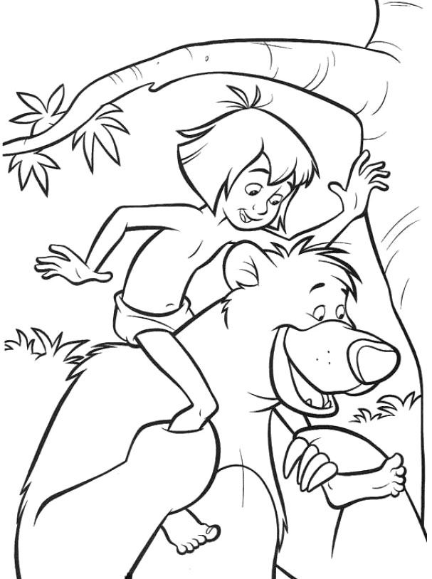 Jungle Book Mowgli Baloo Backs Up Coloring Pages Coloriages 607x814 Jungle Book Mowgli Baloo Backs Up Coloring Pages Coloriages