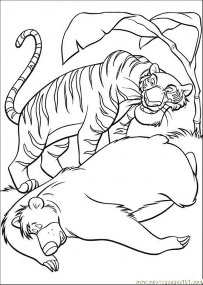 Baloo And Shere Khan Coloring Page 650x912 Baloo And Shere Khan Coloring Page