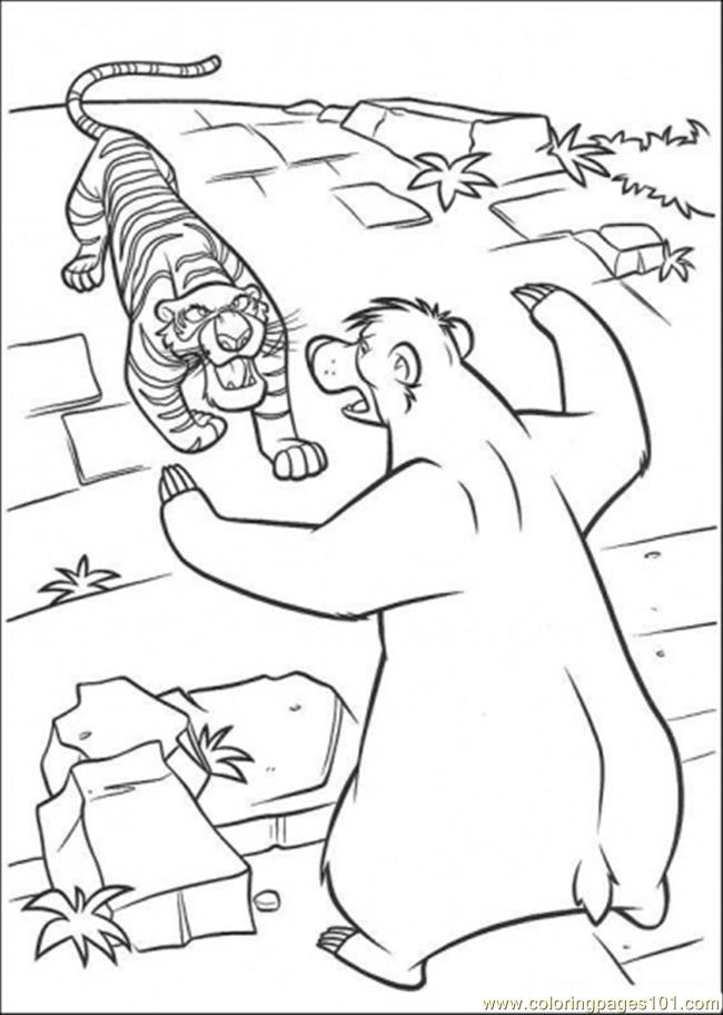 Baloo Fights With Share Khan Coloring Page 650x912 Baloo Fights With Share Khan Coloring Page