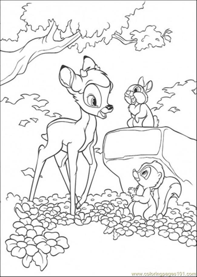 Bambi Flower And Thumper Coloring Page 650x912 Bambi Flower And Thumper Coloring Page