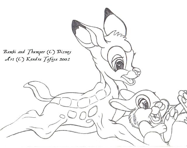 Bambi Thumper Coloring Pages Drawn Pencil And In Color 640x505 Bambi Thumper Coloring Pages Drawn Pencil And In Color