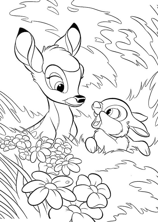 Bambi With Thumper Coloring Pages Coloring Pages 554x777 Bambi With Thumper Coloring Pages Coloring Pages