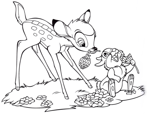 Walt Disney Characters Images Walt Disney Coloring Pages Bambi 500x388 Walt Disney Characters Images Walt Disney Coloring Pages Bambi