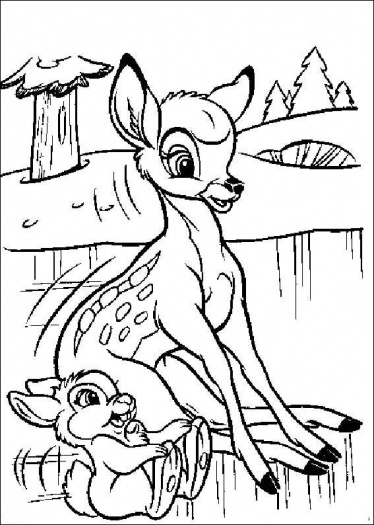 Bambi Coloring Pages 374x525 Bambi Coloring Pages