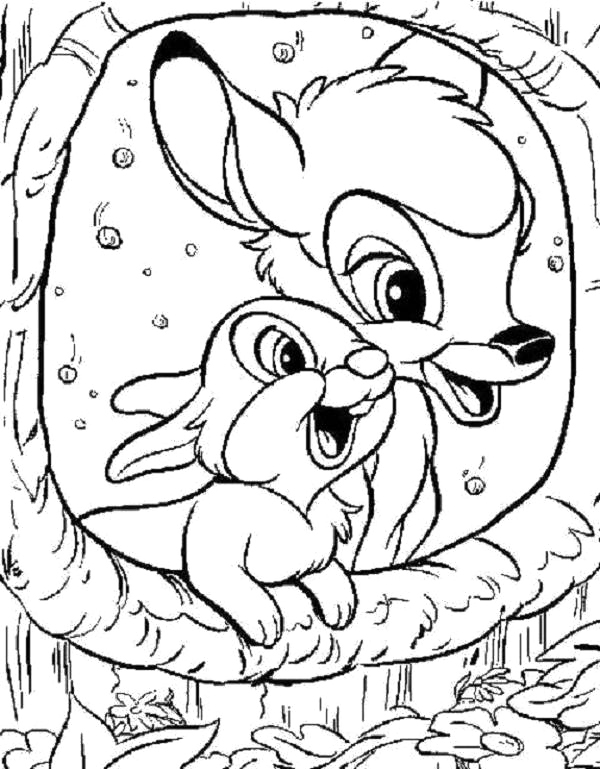Bambi And Rabbit Smile Coloring Page Disney Rabbit 600x769 Bambi And Rabbit Smile Coloring Page Disney Rabbit
