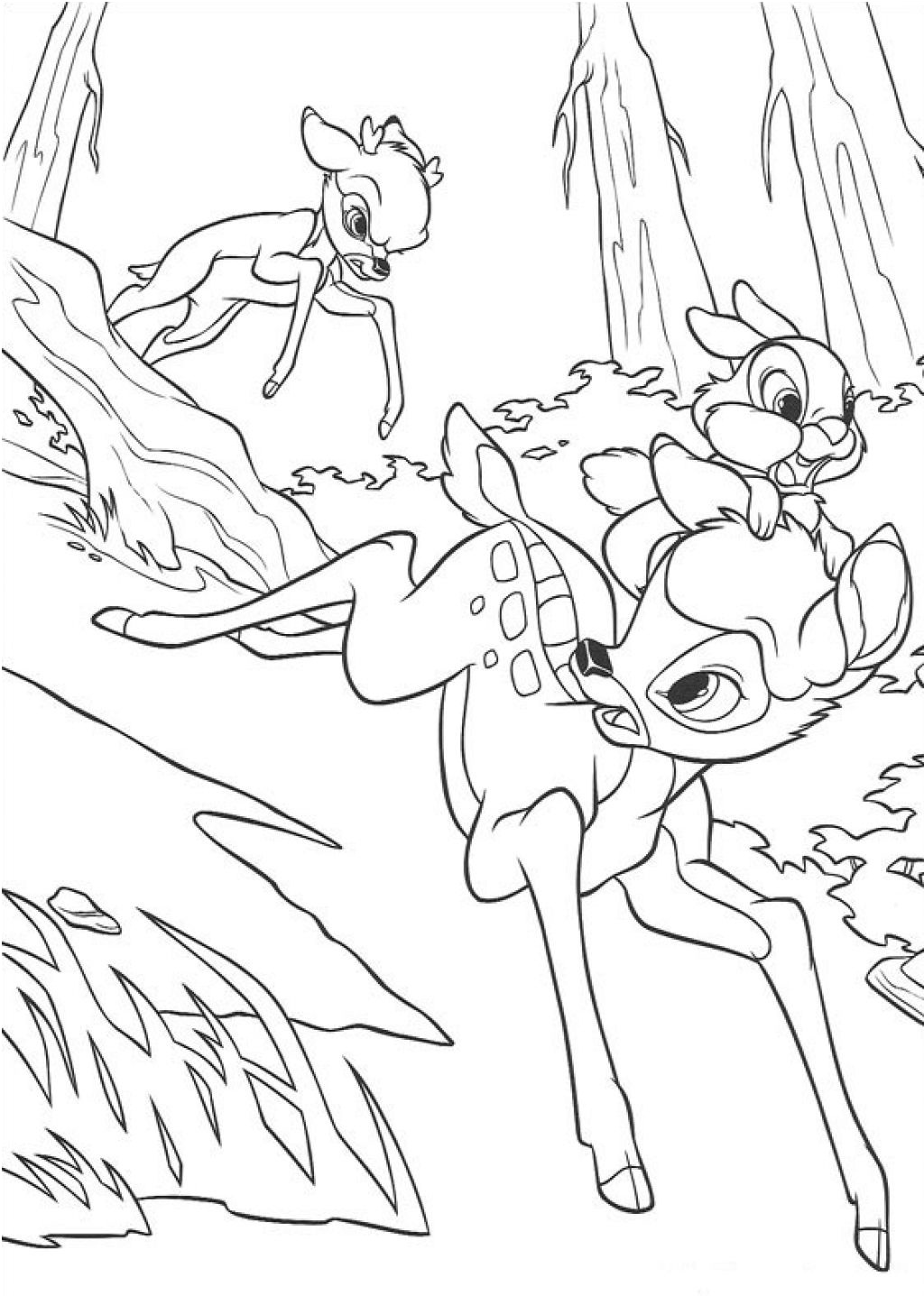 Bambi Coloring Pages 1024x1437 Bambi Coloring Pages
