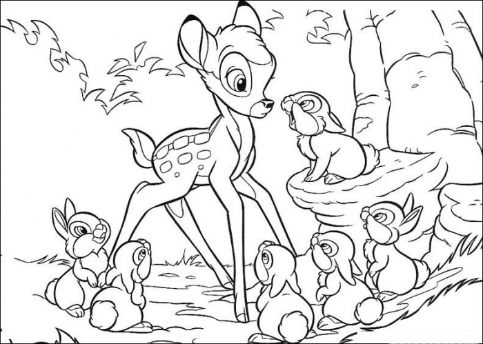 Bambi Coloring Pages 700x499 Bambi Coloring Pages