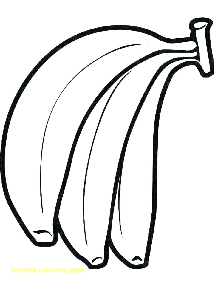 750x1000 Banana Coloring Page Banana Coloring Sheet Banana Jungle Plants