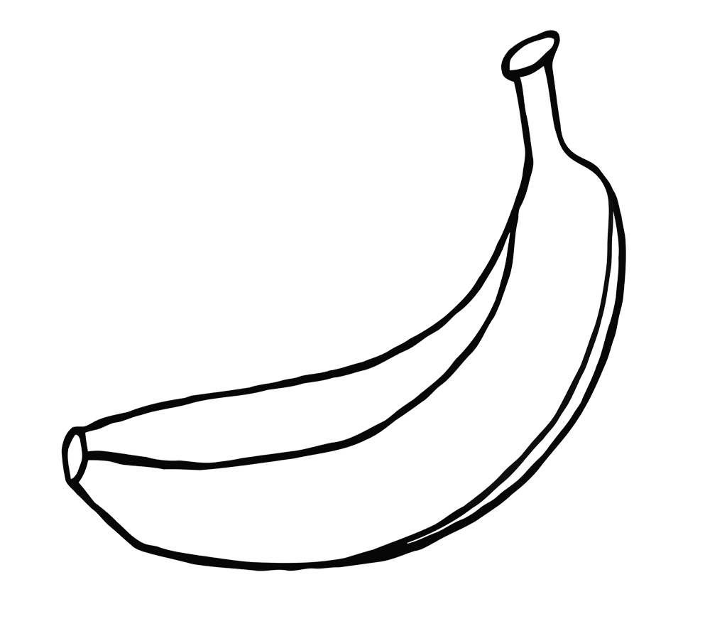 1024x902 Banana Coloring Page One Large For Kids Chellye Banana
