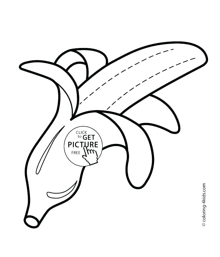 736x857 Banana Coloring Page