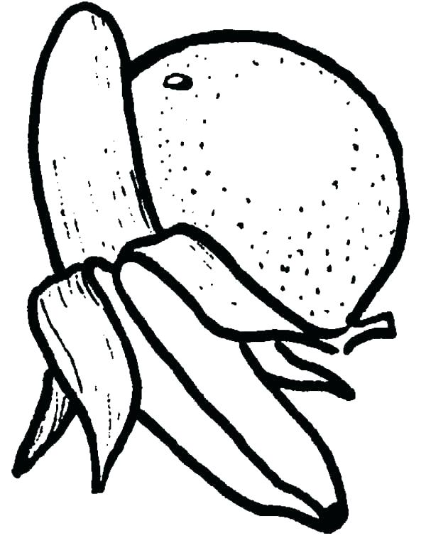 600x764 Banana Coloring Sheet