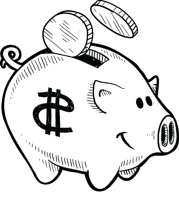 600x667 Piggy Bank Coloring Page Piggy Bank Coloring Page Piggy Bank