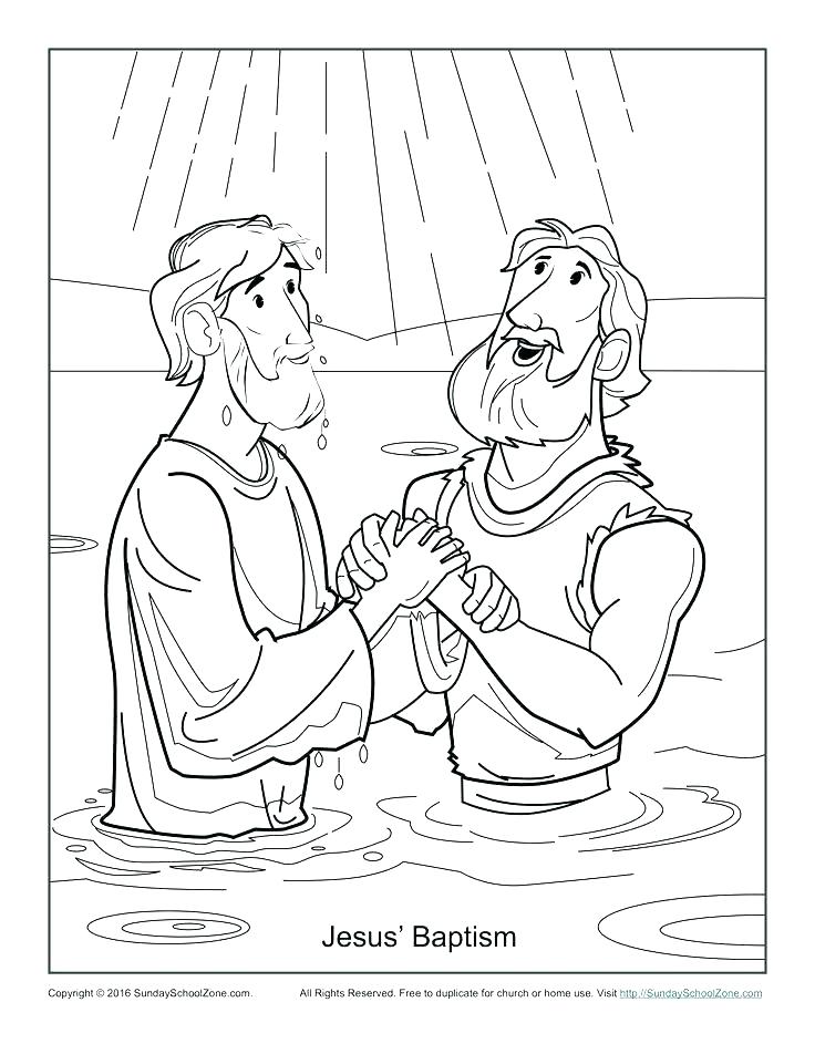 736x952 Jesus Baptism Coloring Page Icontent