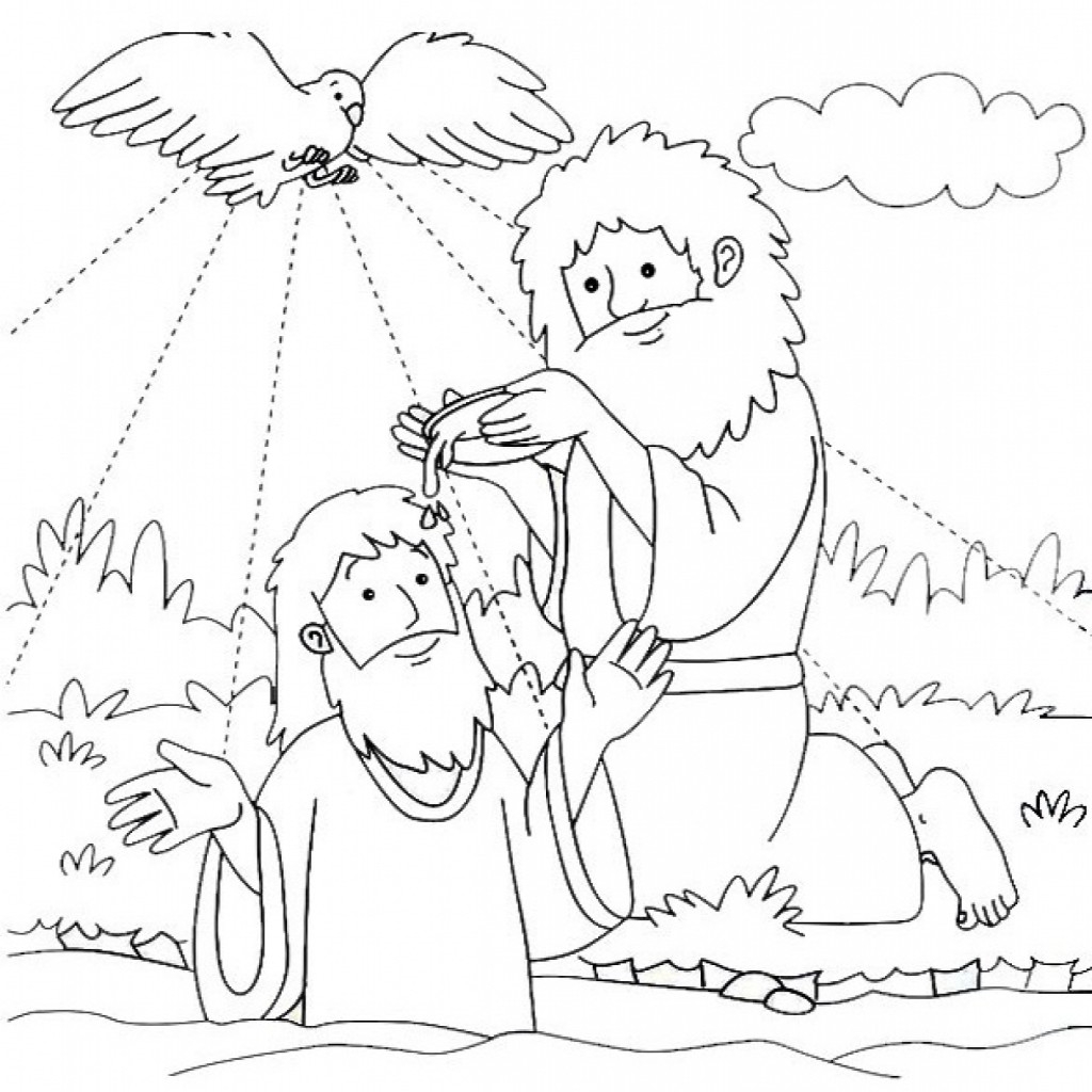 1024x1024 Awesome Jesus Being Baptized Coloring Pages Gallery Printable