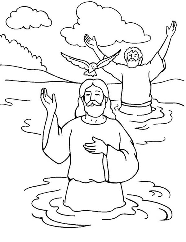 600x779 Jesus Baptism With Holy Spirit Superb Baptism Of Jesus Coloring