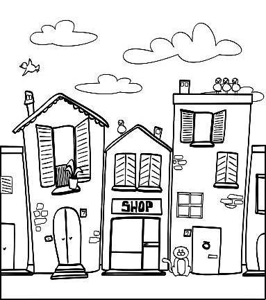 383x433 City Shopping Coloring Pages 754 Best Adult