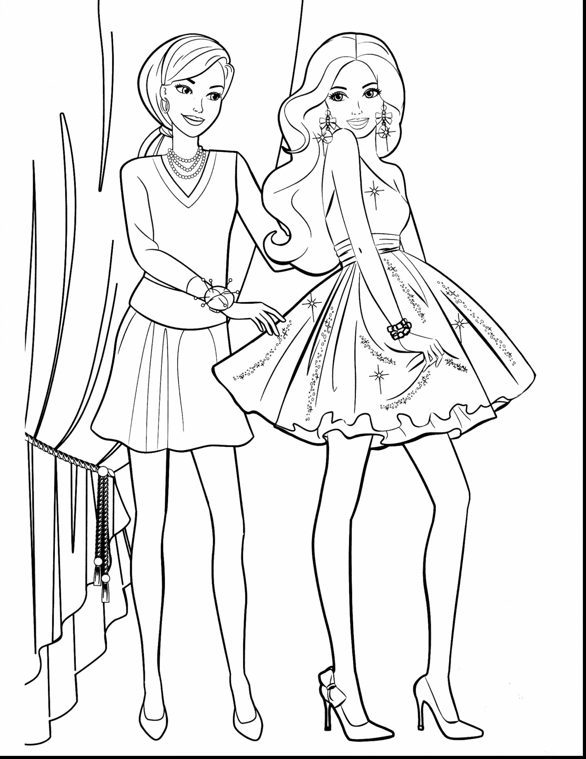 1870x2420 Coloring Pages Of Barbie Her Friends Inspiration Barbie