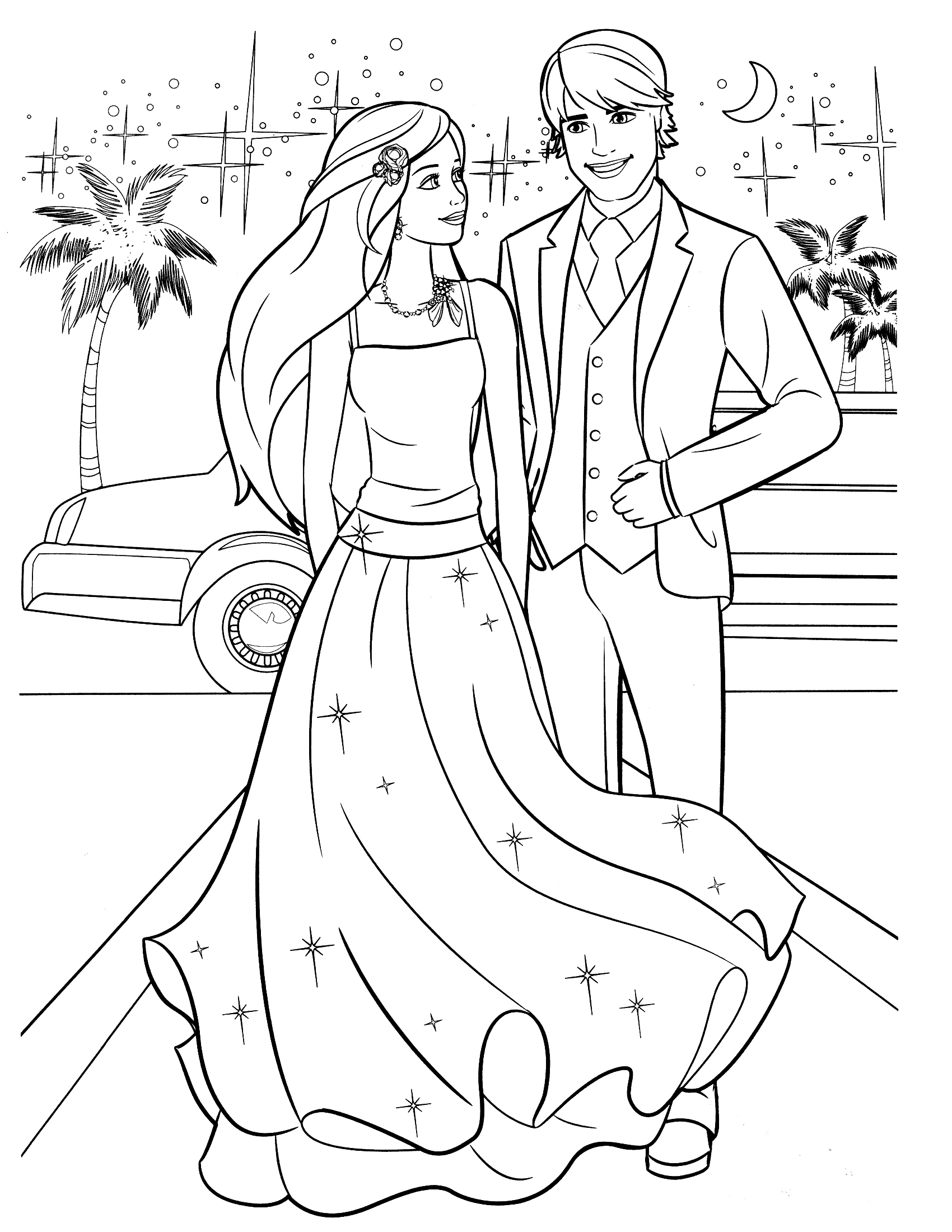 1700x2200 Barbie And Ken Coloring Pages