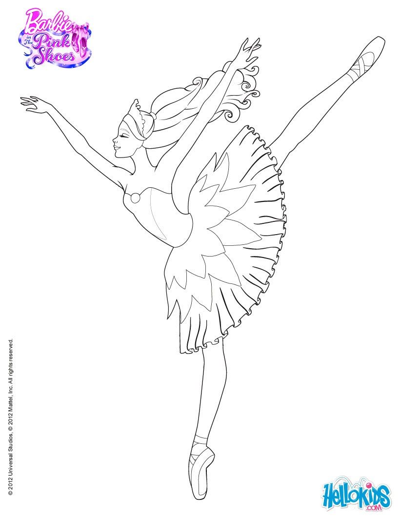820x1060 Barbie Is Dancing With The Pink Shoes Coloring Page. More Barbie