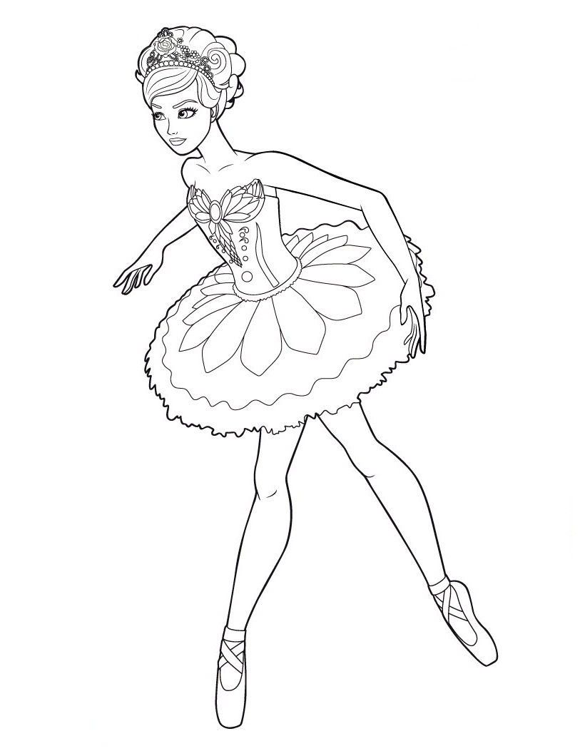 Barbie Ballerina Coloring Pages at GetColorings.com | Free printable ...