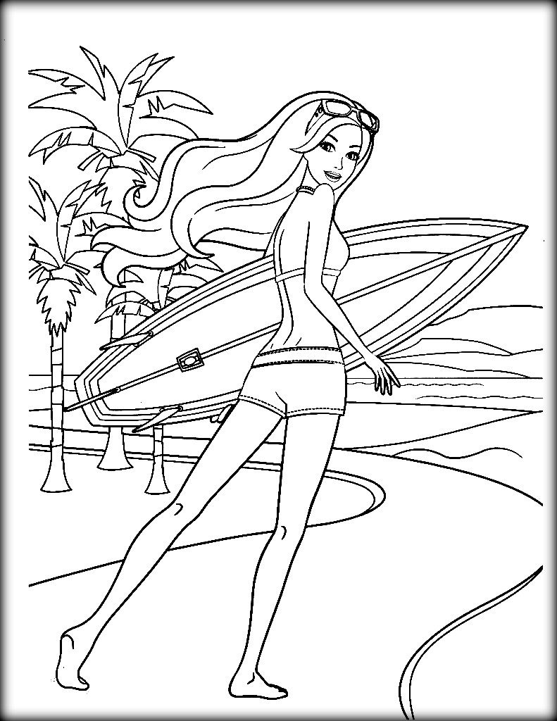 Barbie Beach Coloring Pages at GetColorings.com | Free printable ...