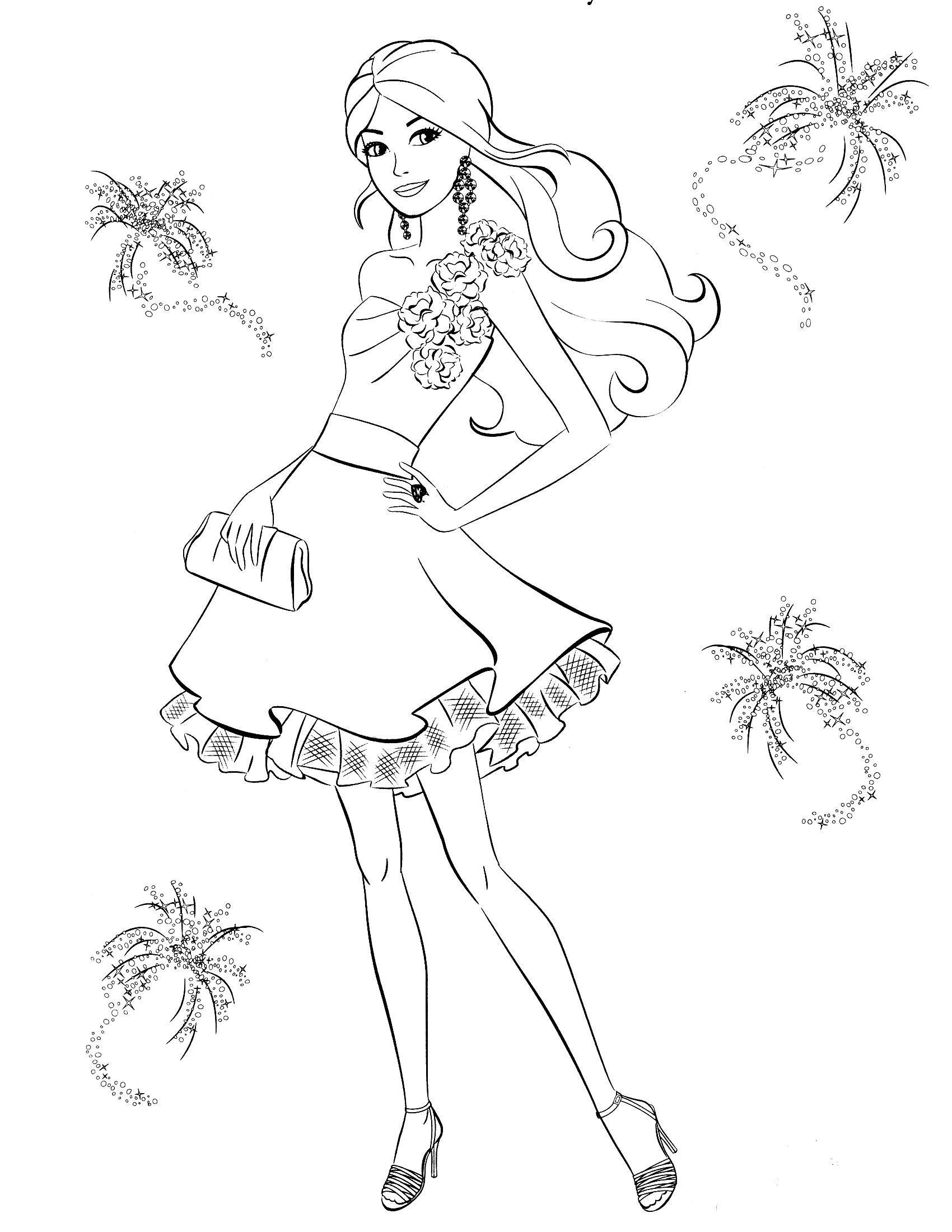 Free Barbie Colouring Pages 1700x2200 Free Barbie Colouring Pages