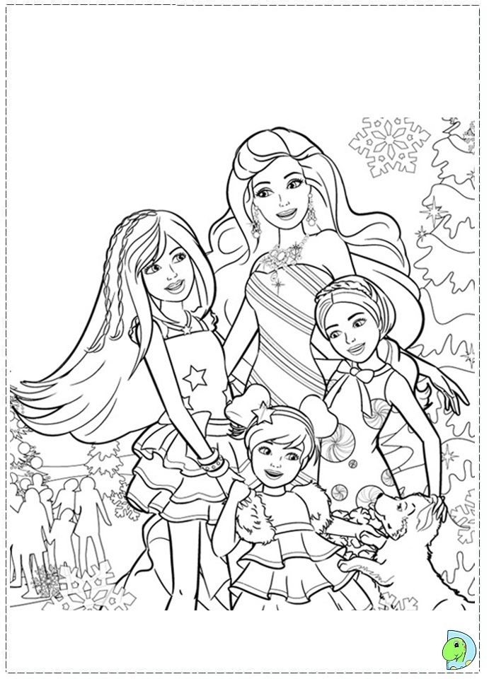 691x960 Barbie Christmas Coloring Pages