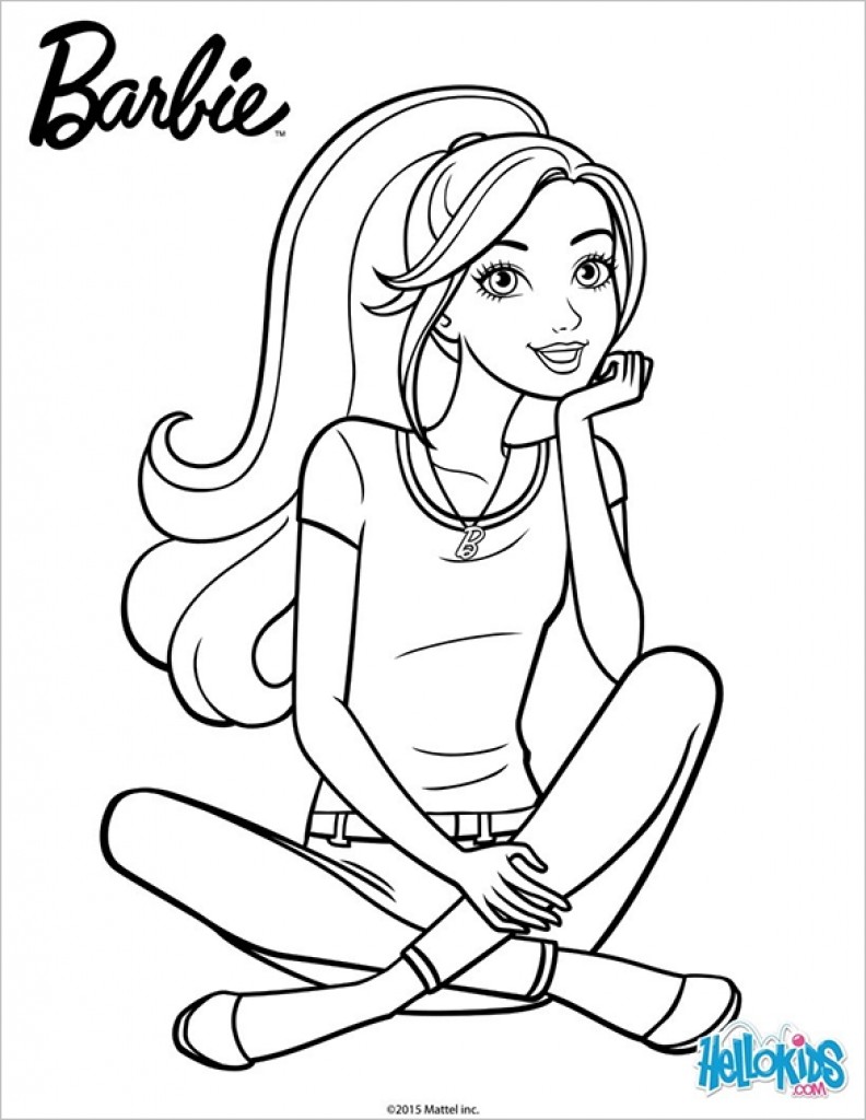 792x1024 Barbie Coloring Pages Free Games Ballerina Sheets To Print Online