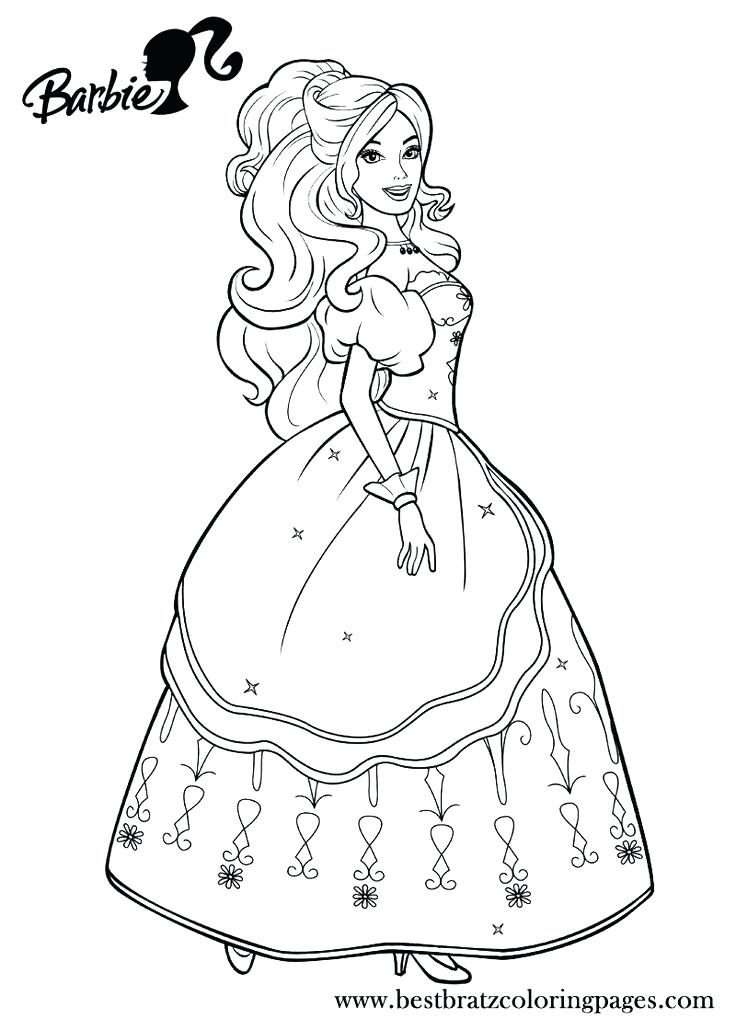 736x1030 Barbie Princess Printable Coloring Pages Barbie Doll Colouringhtml