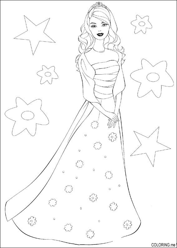 Coloring Page Barbie Dress 567x794 Coloring Page Barbie Dress