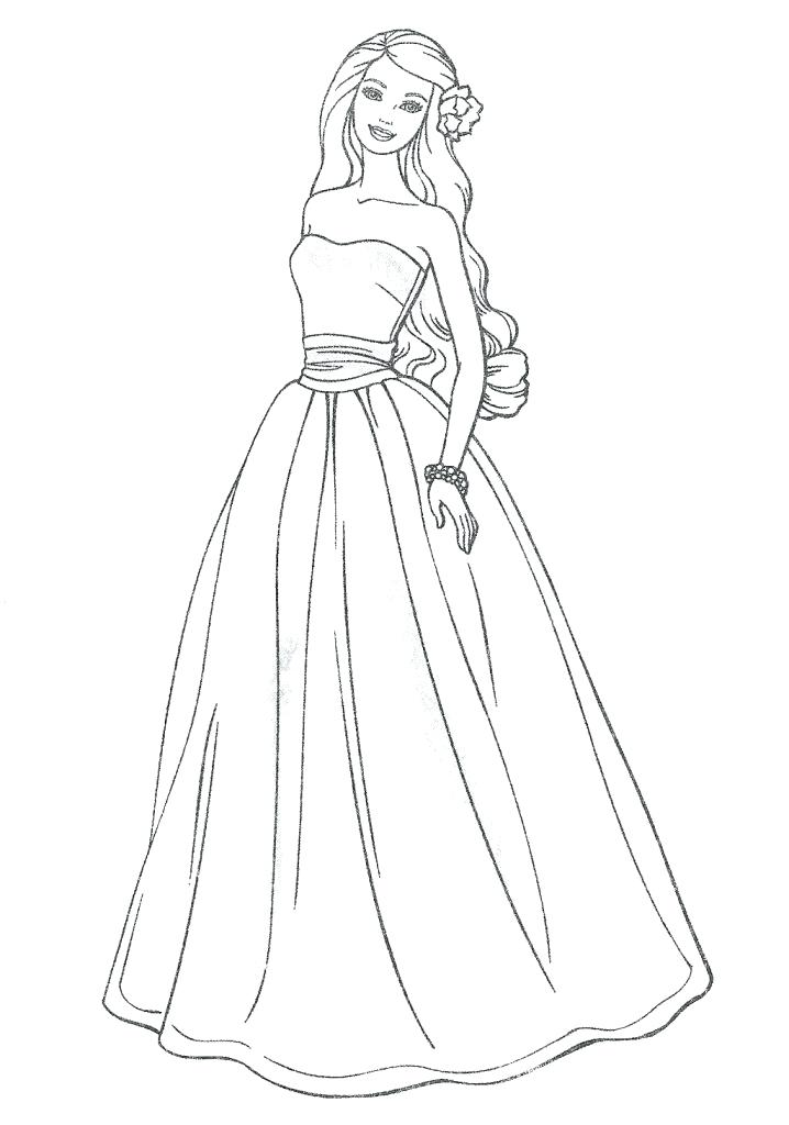 Dress Coloring Page Barbie Dresses Coloring Pages Wedding Dress 718x1024 Dress Coloring Page Barbie Dresses Coloring Pages Wedding Dress