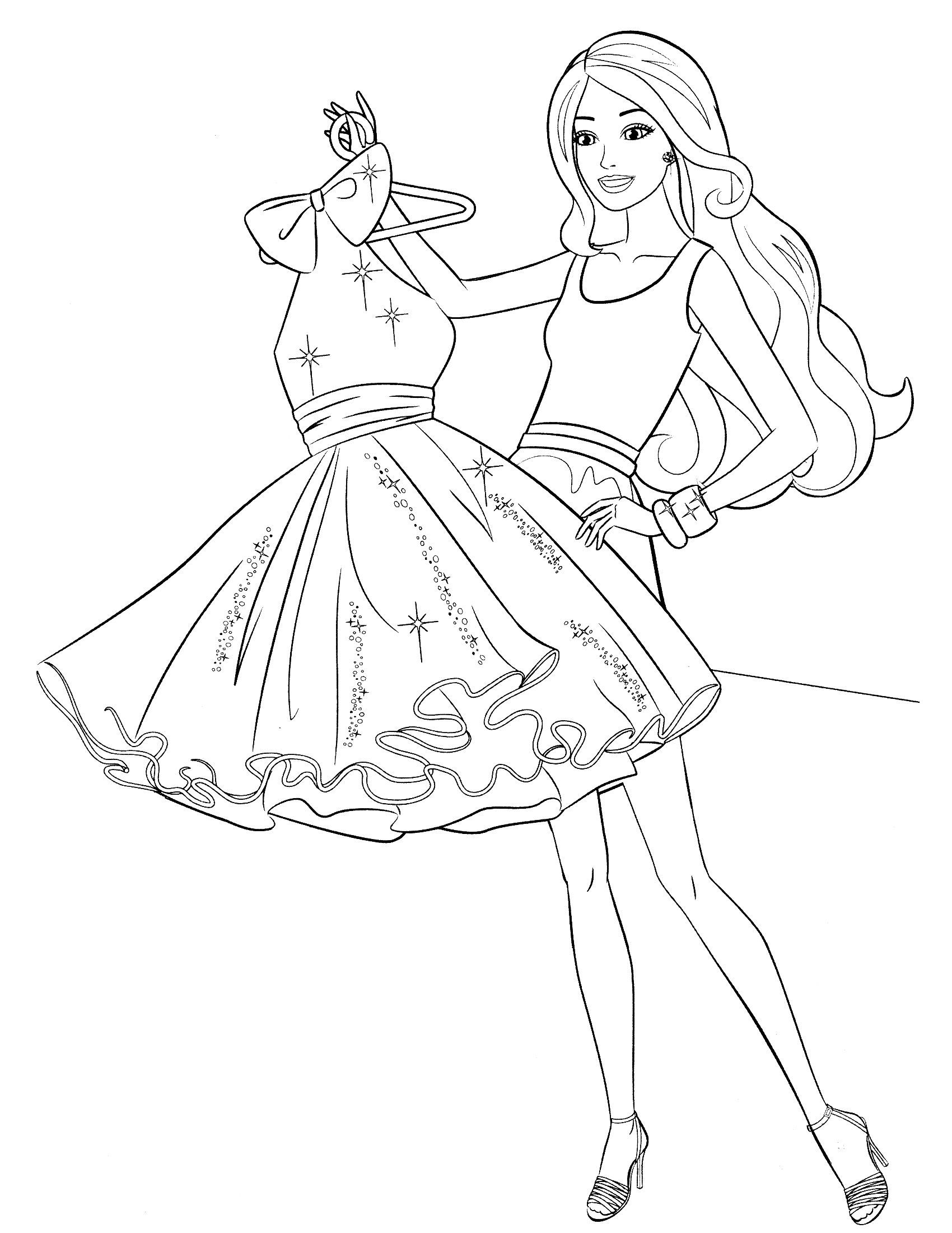 Barbie Dress Coloring Pages Dibujos Colorear 1700x2200 Barbie Dress Coloring Pages Dibujos Colorear