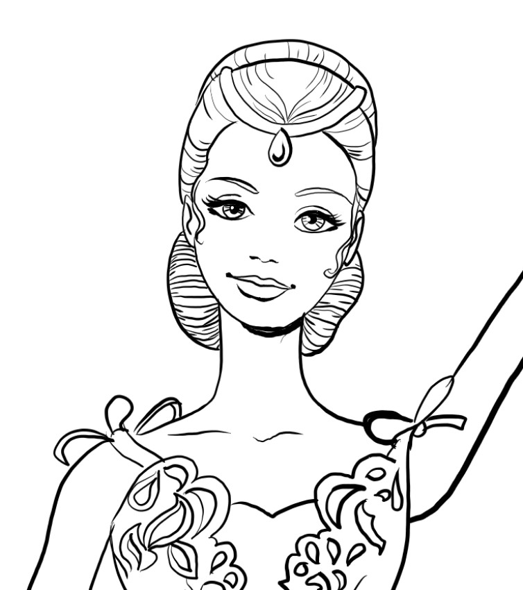 Barbie Face Coloring Pages