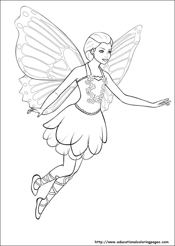 567x794 Barbie Mariposa Coloring Pages Free For Kids