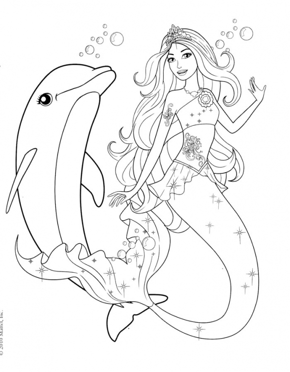 Barbie Mermaid Coloring Pages 590x757 Barbie Mermaid Coloring Pages