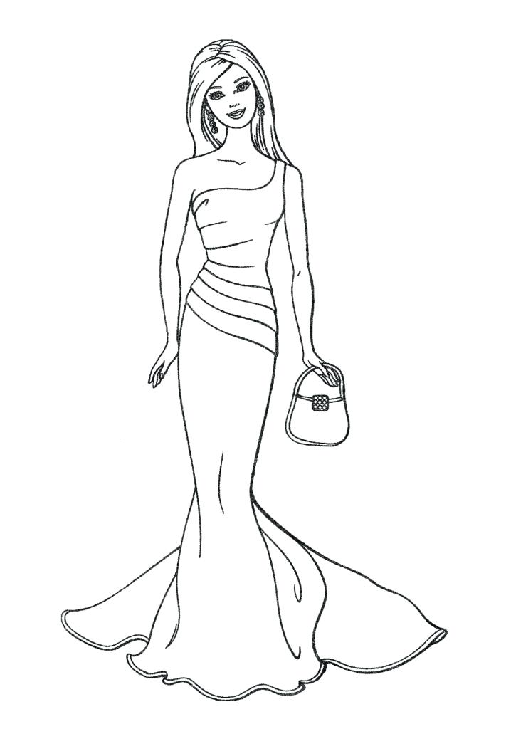 Barbie Coloring Pages Free 711x1024 Barbie Coloring Pages Free