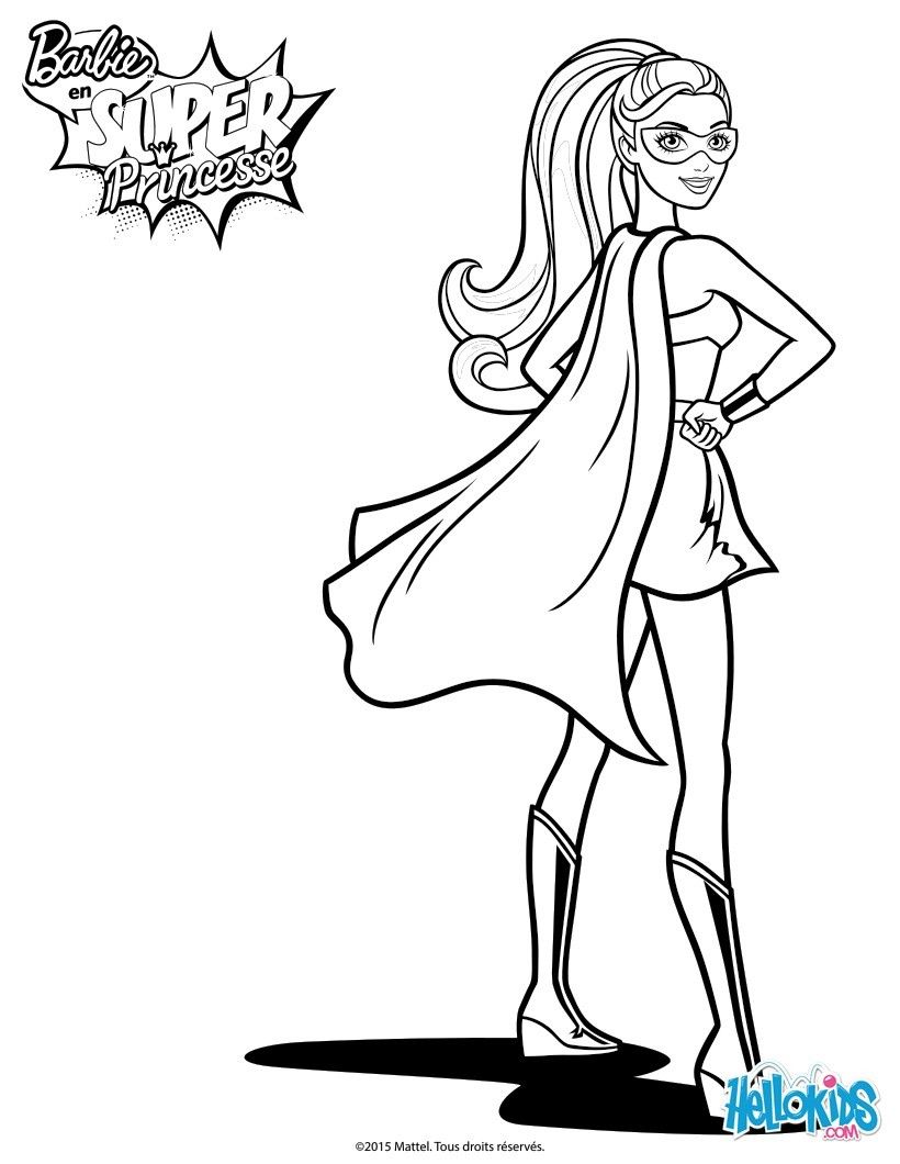 820x1060 Barbie Super Hero Printable Coloring Page Prego
