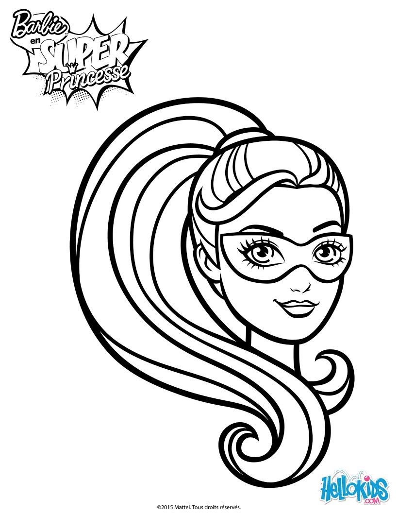 820x1060 Barbie Super Hero Mask Coloring Pages