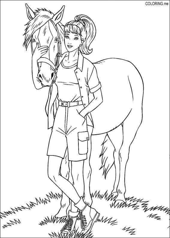 Coloring Page Barbie And Horse 567x794 Coloring Page Barbie And Horse