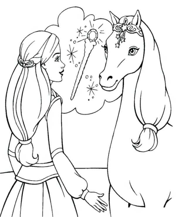Barbie Horse Coloring Pages Barbie And Her Horse In Horses 600x742 Barbie Horse Coloring Pages Barbie And Her Horse In Horses