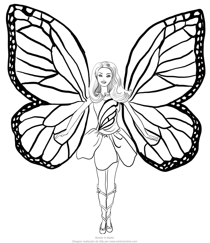 736x850 Barbie Mariposa Coloring Pages