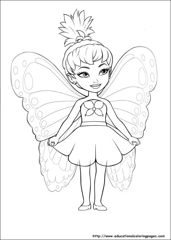 567x794 Barbie Mariposa Coloring Pages Free For Kids