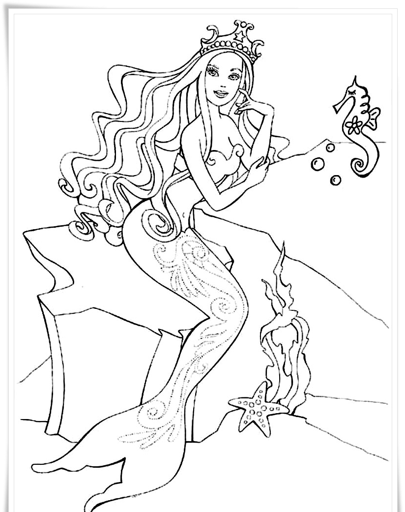 824x1041 Barbie Mermaid Coloring Page Kid S Crafts And Pages