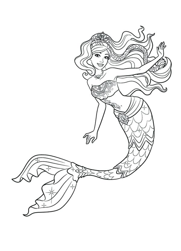 600x834 Mermaid Coloring Pages Print Lovely Barbie Mermaid Coloring Page