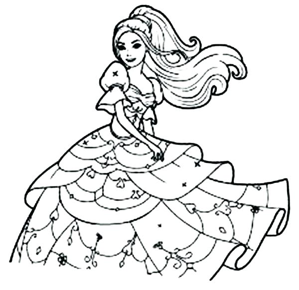 600x582 Barbie Coloring Pages Barbie Coloring Pages Long Haired Barbie