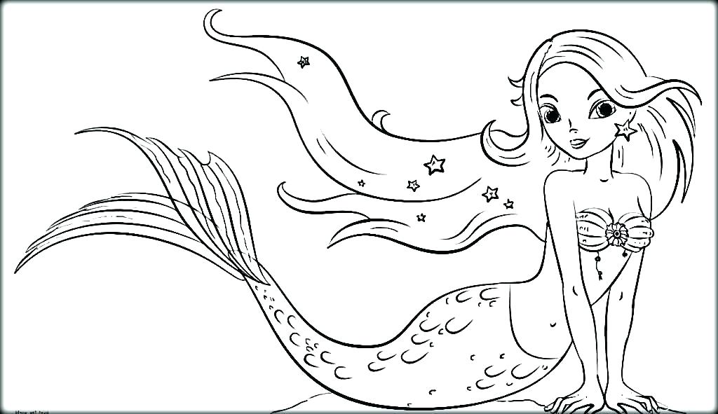 Mermaid Coloring Pages For Kids 1024x591 Mermaid Coloring Pages For Kids