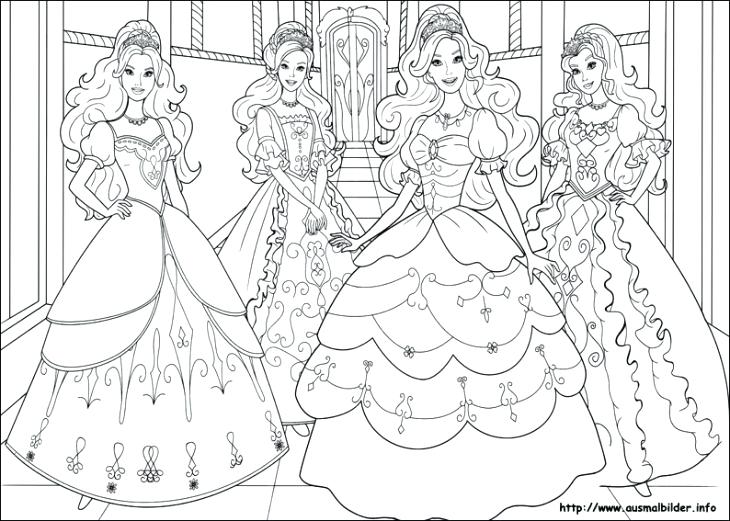 730x521 Coloring Pages For Little Girls Beautiful Barbie Princesses