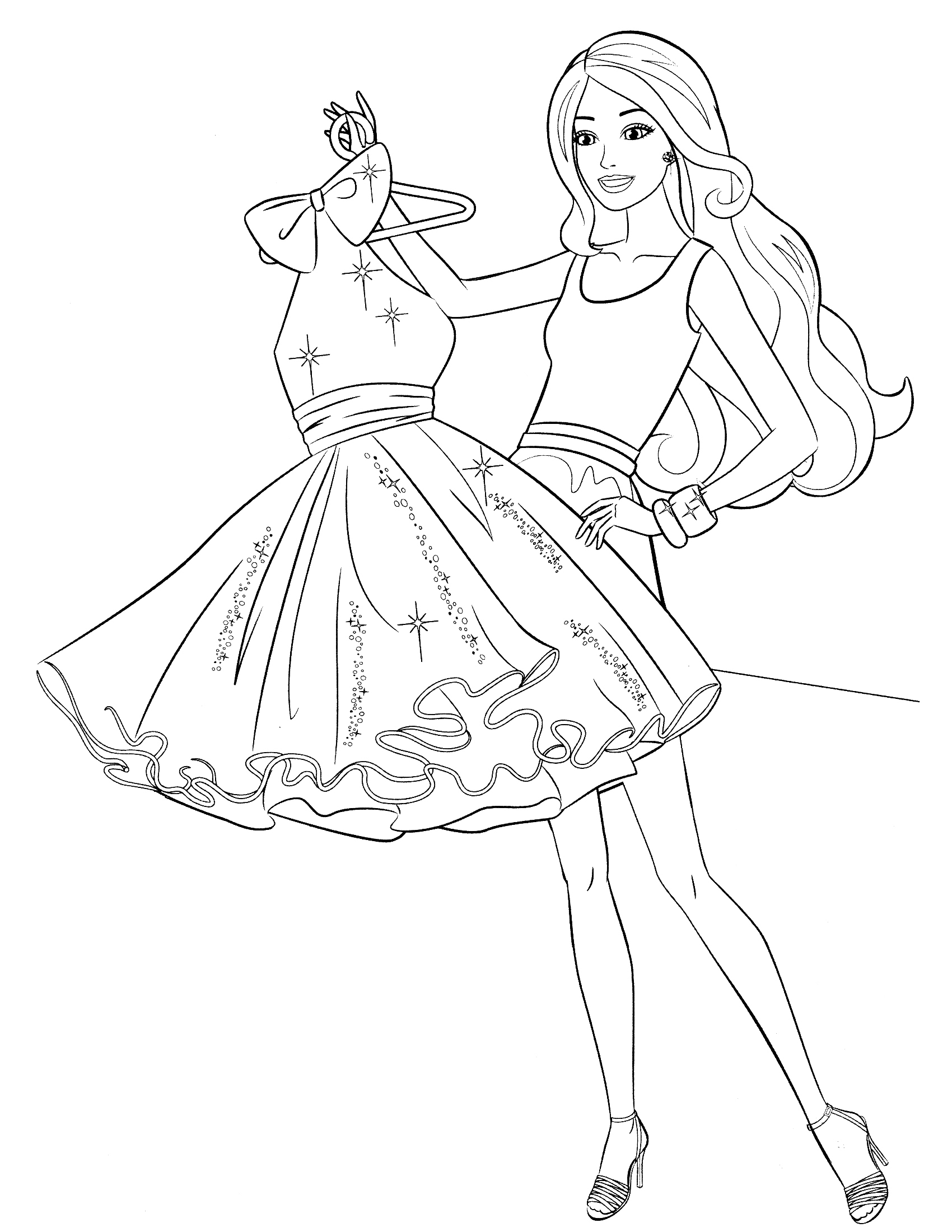 1700x2200 Barbie Printable Coloring Pages